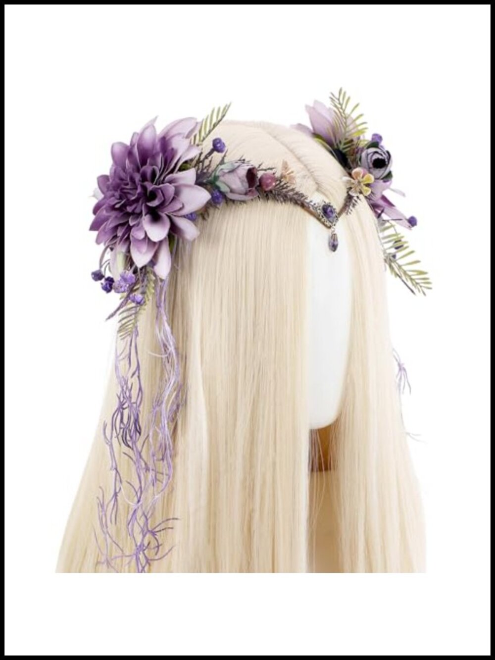Woodland Flower Fairy Crown Forest Elf Headpiece with Vines Renaissance